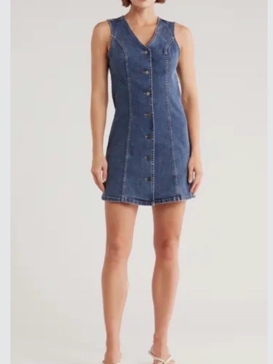 Habitual Dresses & Skirts - NWT Habitual Women’s Denim Button-Front Mini Dress Large